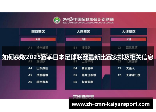 如何获取2025赛季日本足球联赛最新比赛安排及相关信息