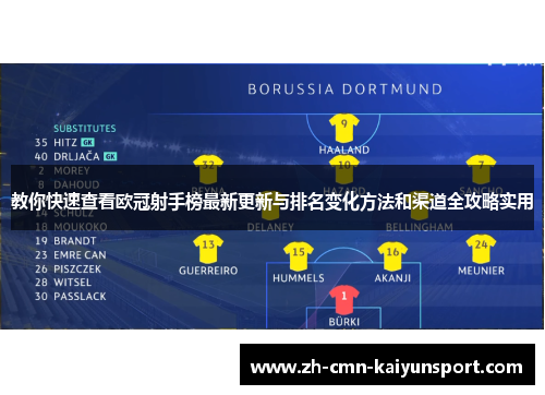 教你快速查看欧冠射手榜最新更新与排名变化方法和渠道全攻略实用